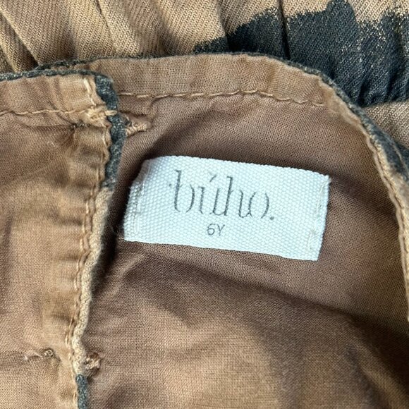 Buho Kids Brown and Black Striped Long Sleeve Dress - Picture 3 of 3